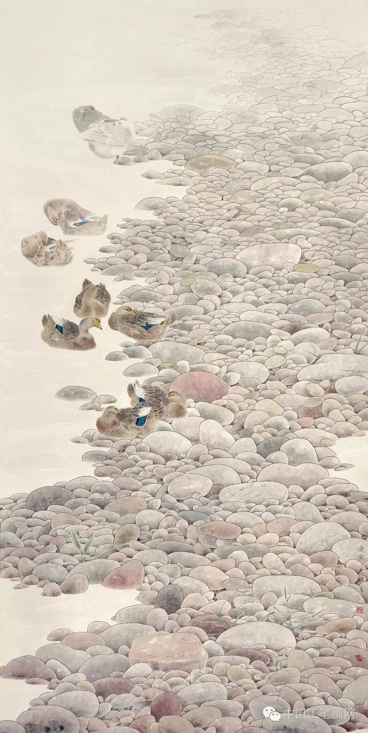 工笔百家董明花鸟画作品欣赏